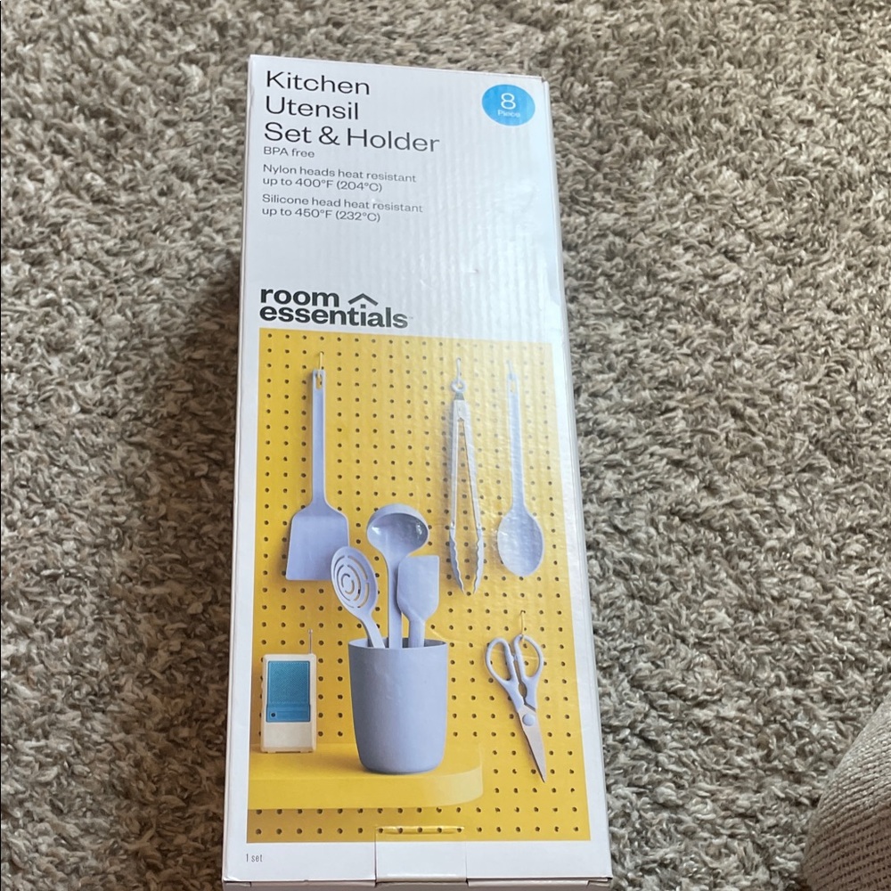FREE in bundle Room Essentials Utensil Set with Holder - Light Blue 3 piece NWT